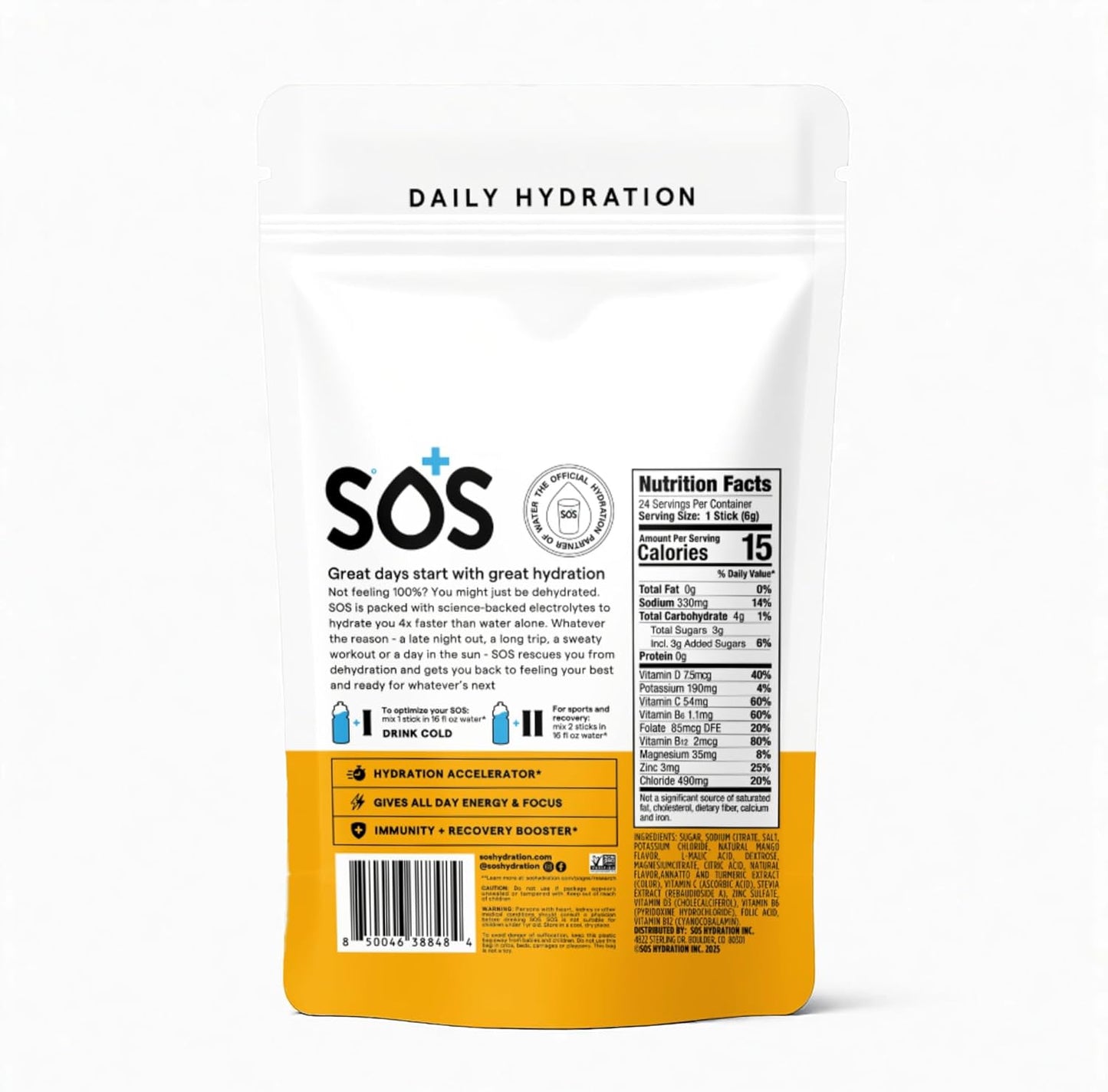 SOS Electrolyte Packet Bundle - Mango 24-ct