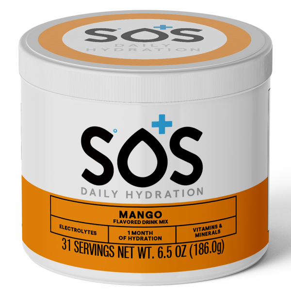 SOS Daily –  Electrolyte Powder – Mango Flavor, 31 Serving Tub