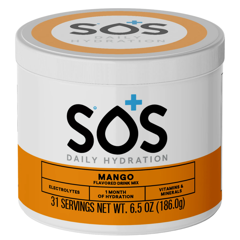 SOS Daily –  Electrolyte Powder – Mango Flavor, 31 Serving Tub
