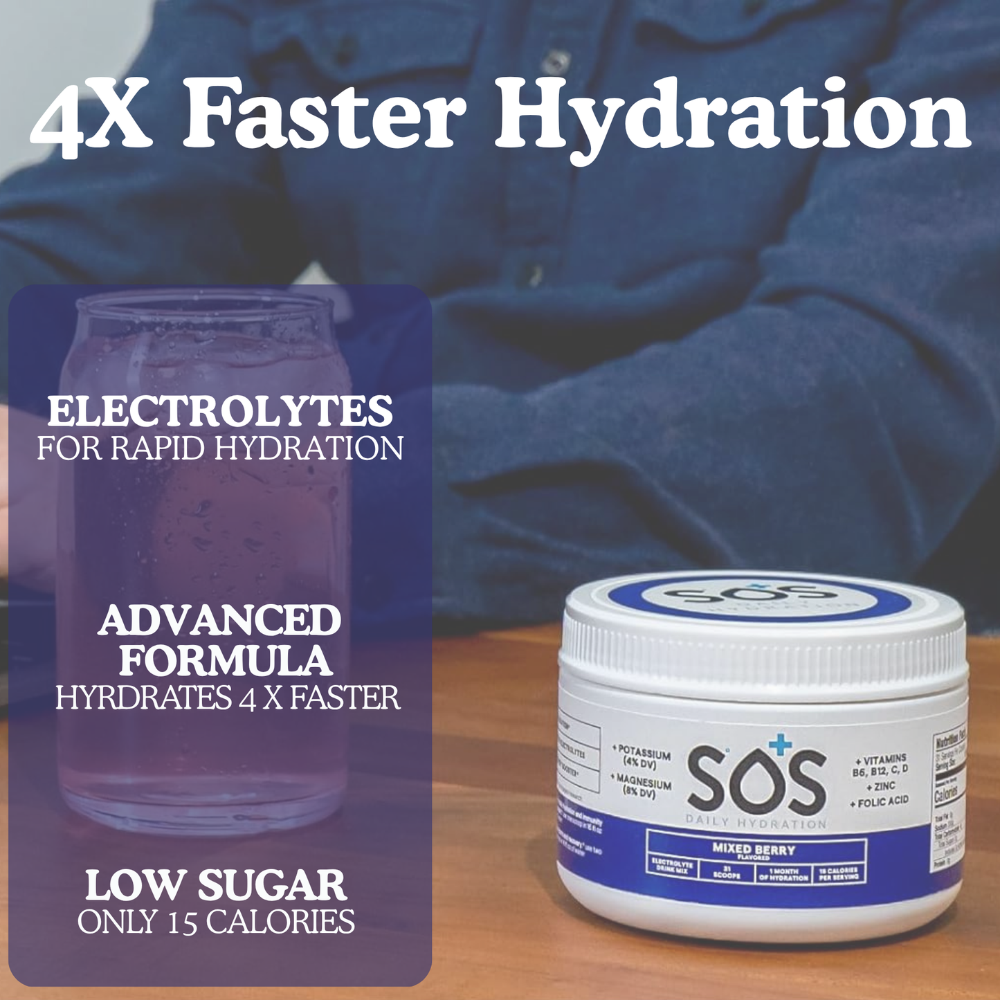 SOS Daily - Electrolyte Powder - Mixed Berry 31 Serving Tub