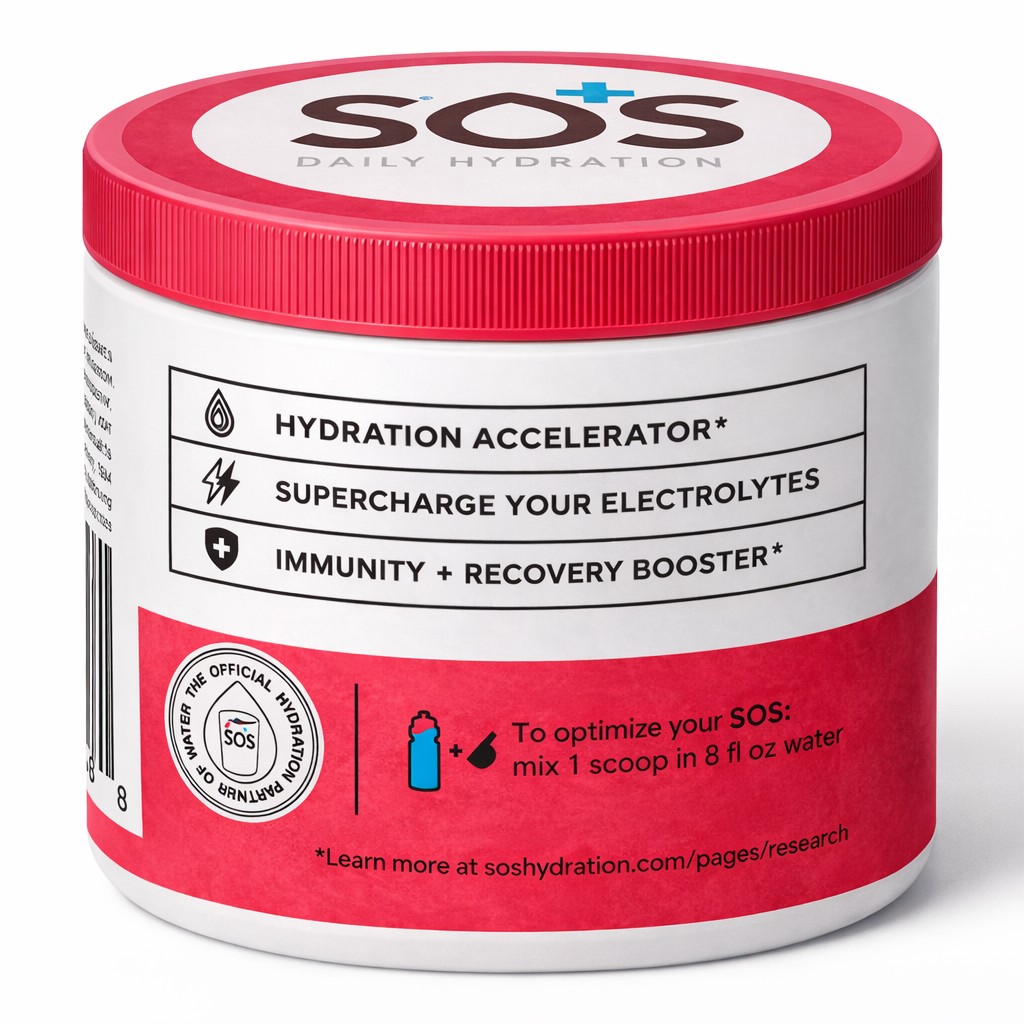 SOS Daily – Electrolyte Powder – Watermelon Flavor, 31 Serving Tub