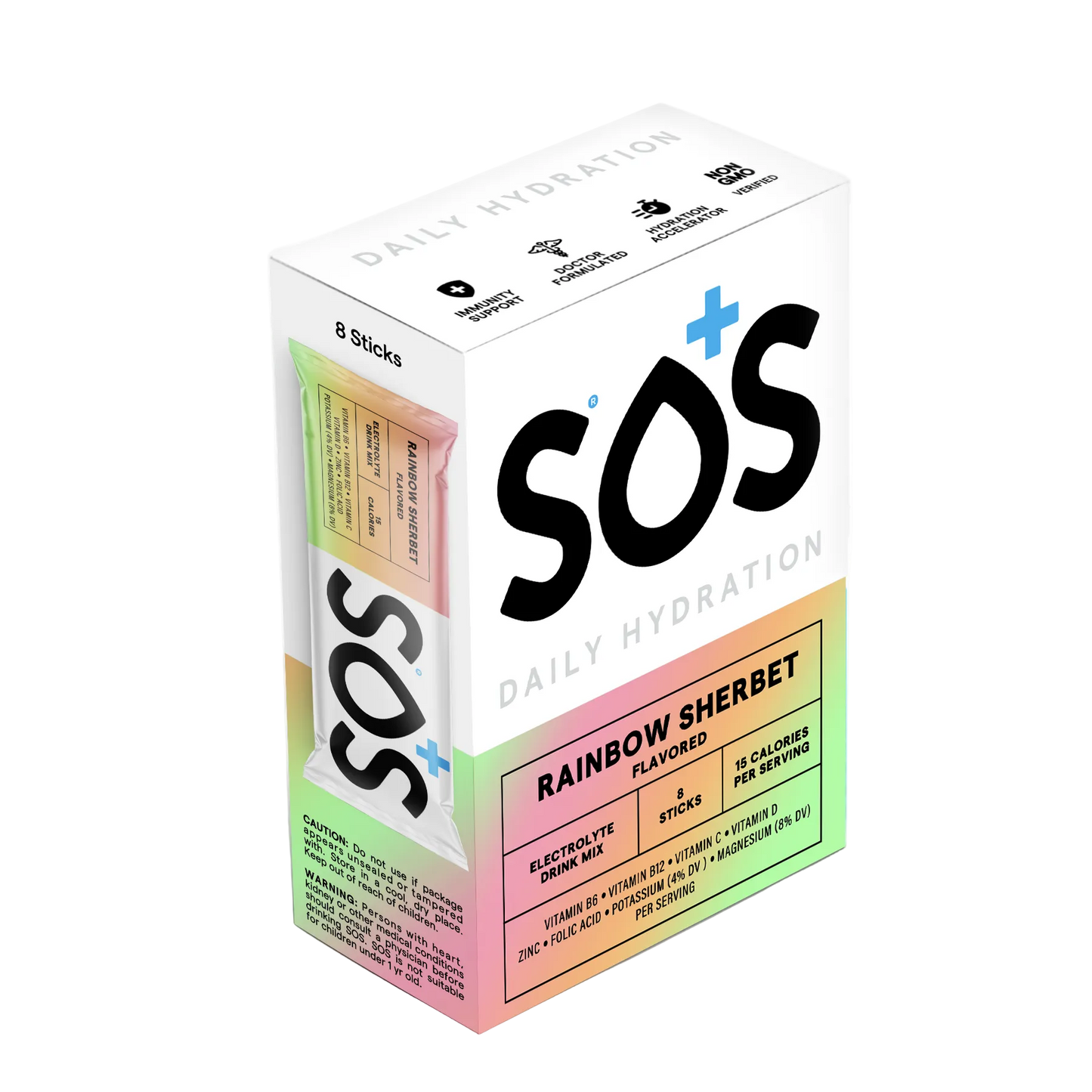 SOS  Electrolyte Packets - Rainbow Sherbert 8ct Box