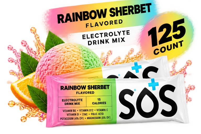 SOS Daily Stick Packet Rainbow Sherbet -125 sticks bulk pack