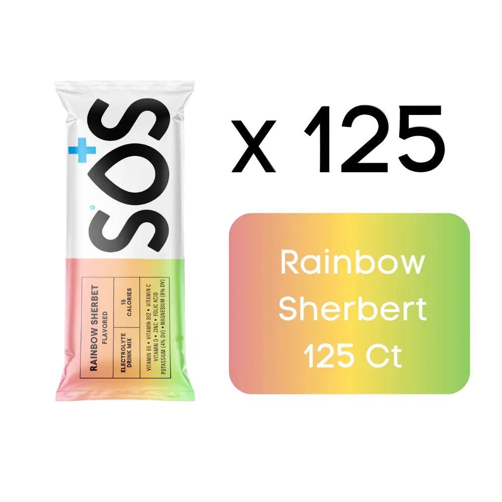 SOS Daily Stick Packet Rainbow Sherbet -125 sticks bulk pack