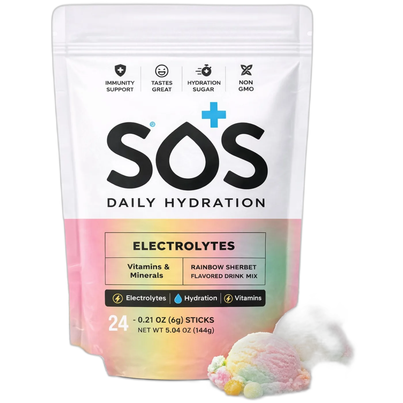 SOS Electrolyte Packet Bundle - Rainbow Sherbet 24-ct